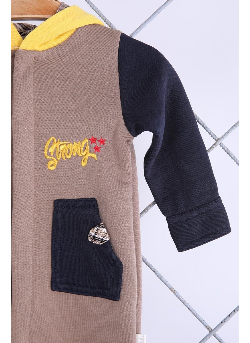 Babyhola Girl Boy Snapback Hooded Sports Jumpsuit 12644