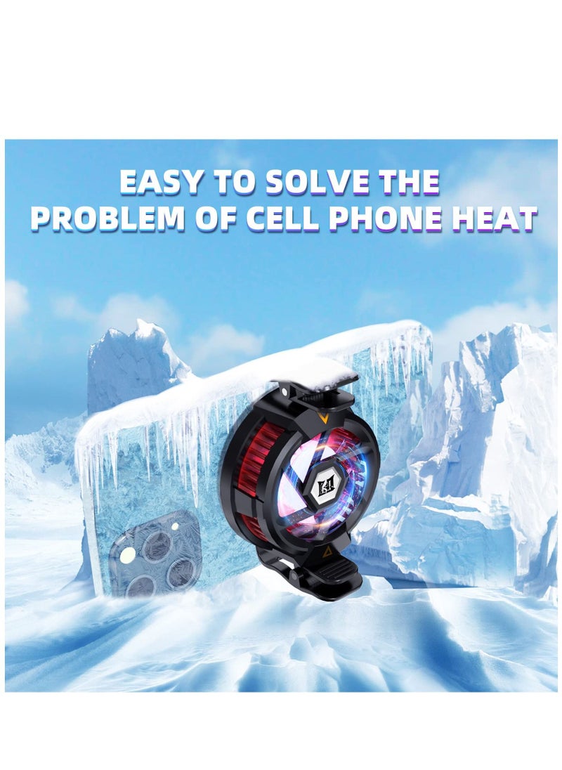 Mobile Phone Cooler Compatible with Magsafe Game Cooler Fan Designed for iPhone 12/13 Series Semiconductor Heatsink for PUBG Game Live StreamingVlog for 4-6.7 inches iOS/Android Without Noise