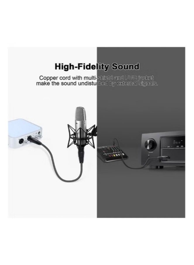 XLR Microphone Cable Male To Female 3 Pin Cannon Balanced Extension Cable for Recording Applications, Mixers, Speaker Systems, DMX Lights,Mixer,Amplifiers (5 Meters)