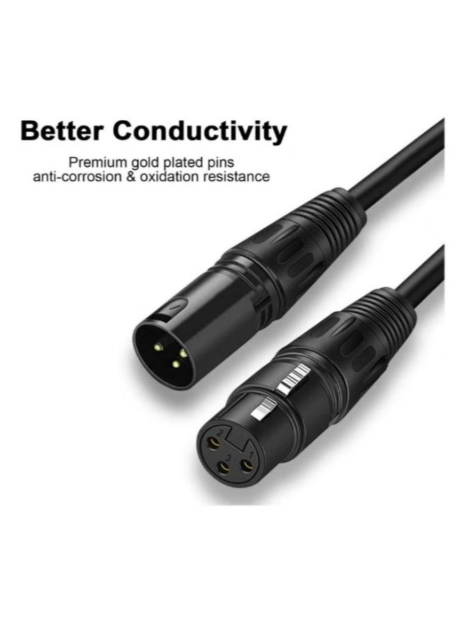 XLR Microphone Cable Male To Female 3 Pin Cannon Balanced Extension Cable for Recording Applications, Mixers, Speaker Systems, DMX Lights,Mixer,Amplifiers (5 Meters)