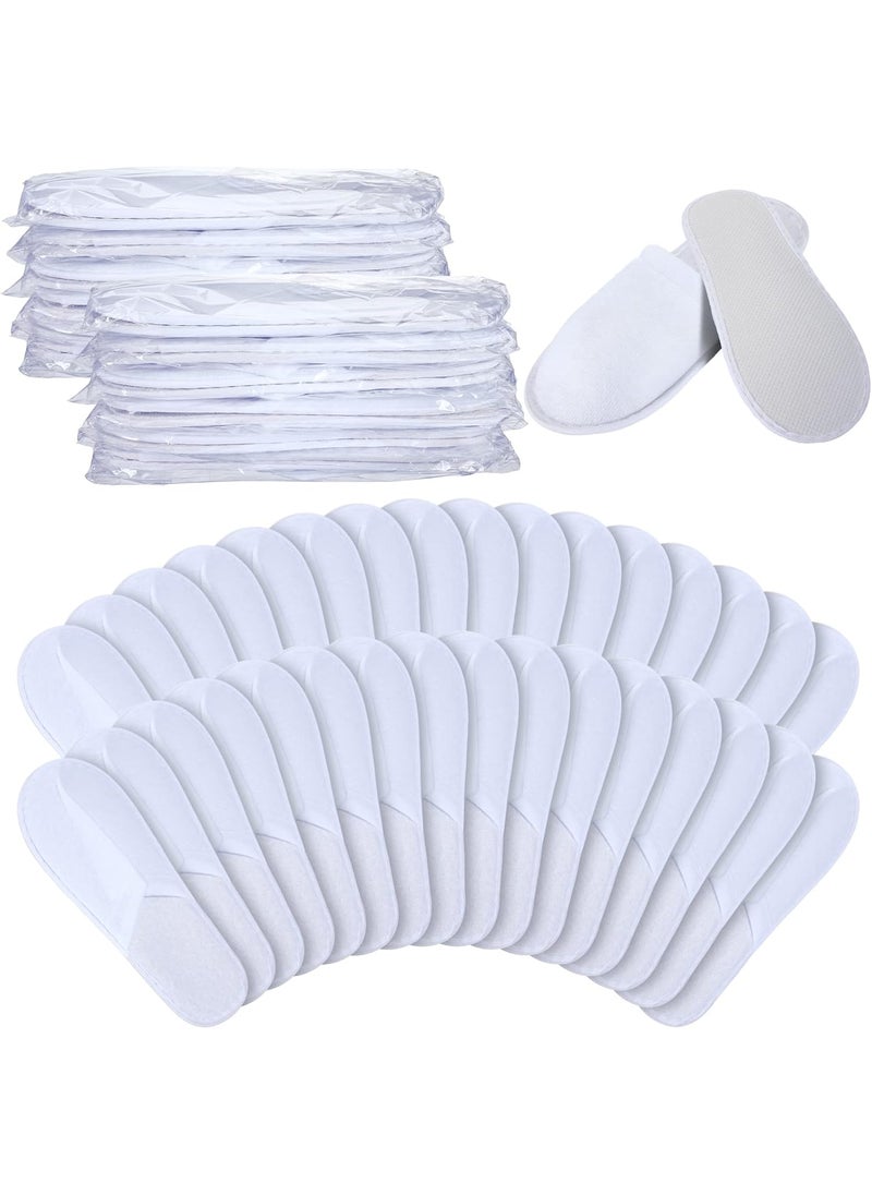 60 Pairs Spa Slippers Unisex Disposable Hotel Guest House Slippers for Spa Party Guest Home Hotel Travel White NonSlip Slipper Two Size Fits Most Men and Women 11 Inch