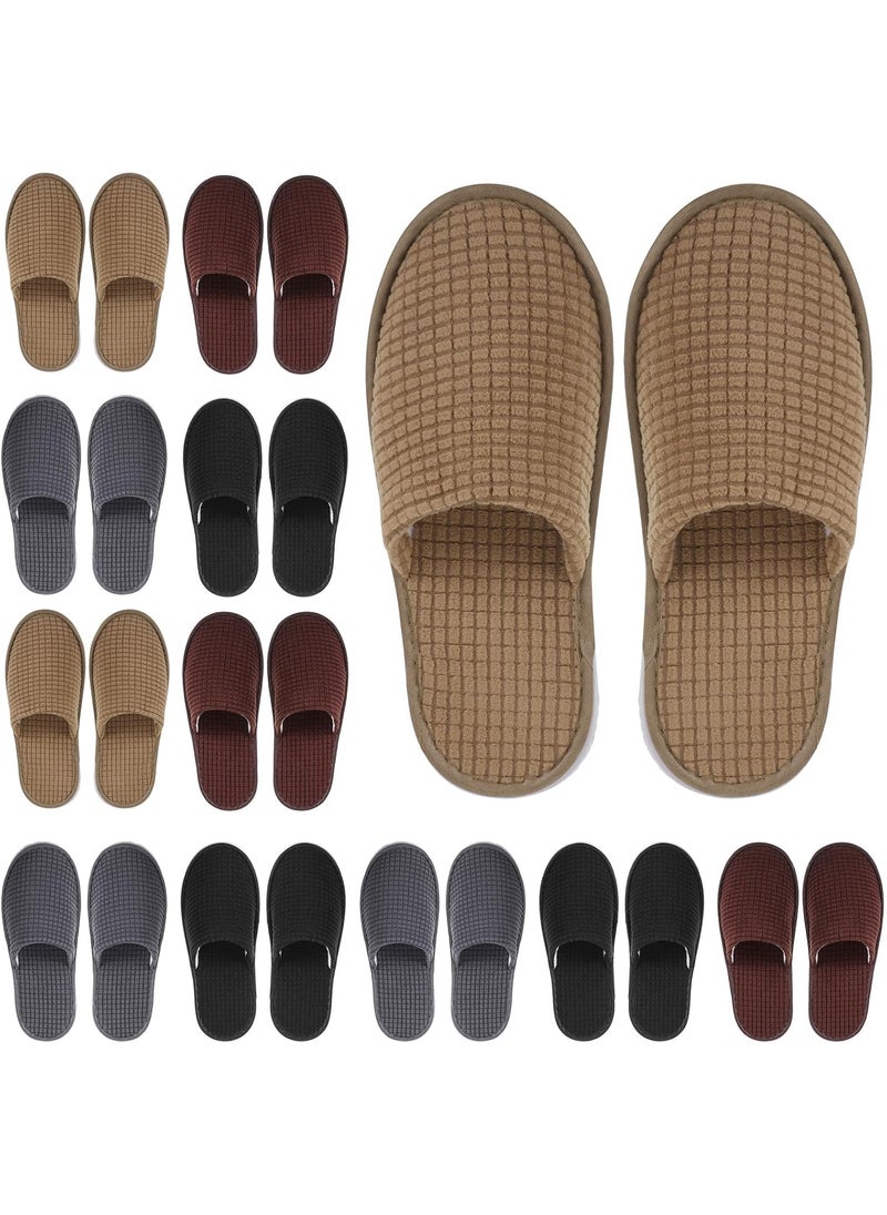Geyoga 12 Pair House Slipper for Guest Non Slip Disposable Slipper for Travel Washable Reusable Closed Toe Hotel Bridesmaid Indoor Spa Wedding Party Shoeless Home
