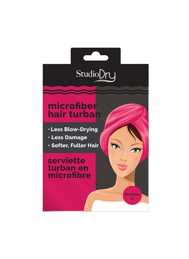 Super Absorbent Hair Towel Turban Wrap PinkBlack