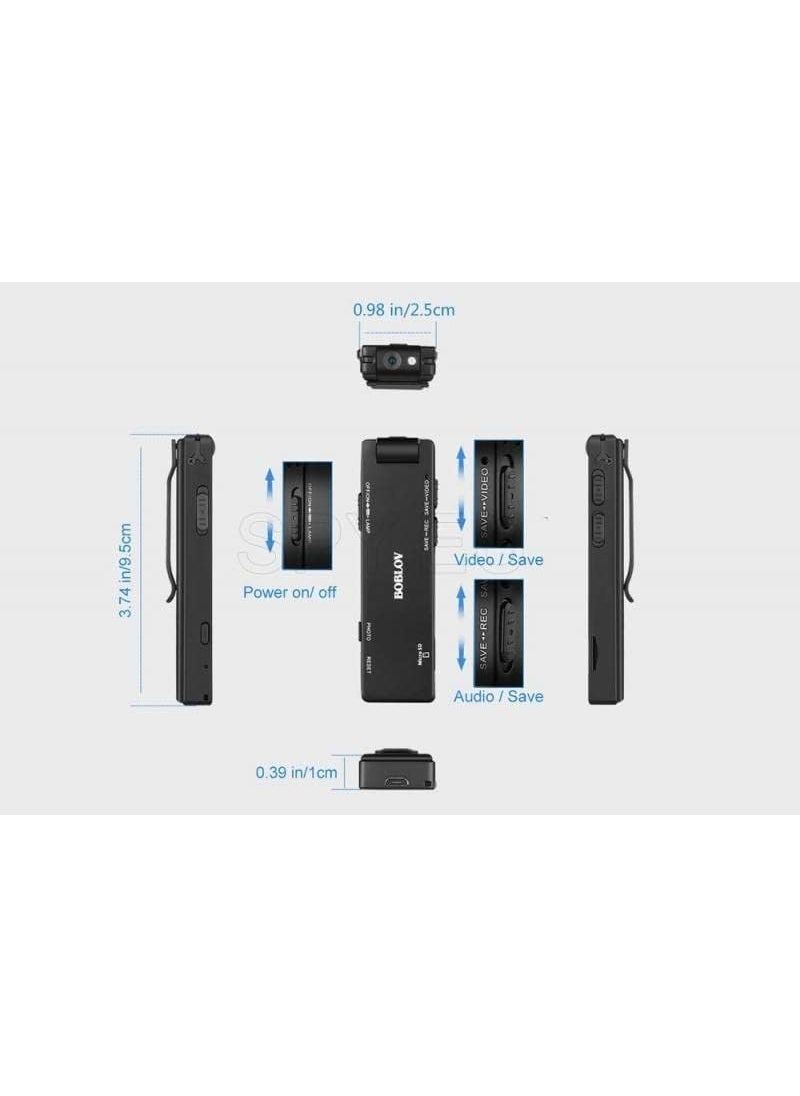 MAYUMI Portable Body Camera Audio Video Recorder - Camera Motion Activated - Nanny Small Cam - Pocket Hidden Camera 32GB Card Without WiFi