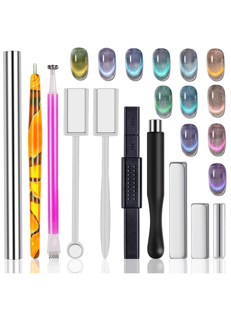 Wokoto 10pcs Cat Eye Nail Art Magnet Pens  Magnetic Sticks for Gradient Ombre Design