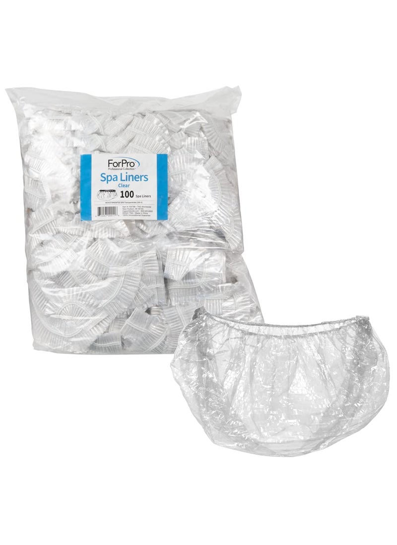 ForPro Professional Collection Spa Liners Fit All Pedicure Spas Disposable Pedicure Liners Clear 100Count