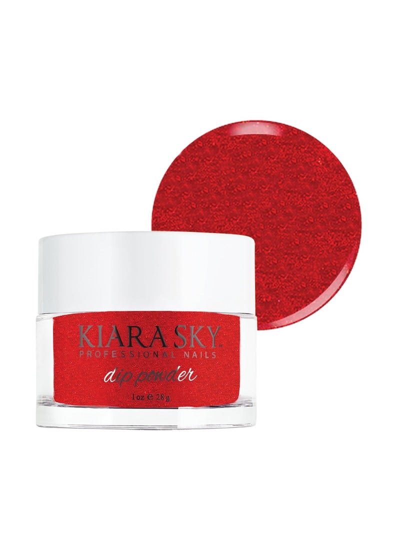 Kiara Sky Long Lasting Nail Dip Powder Red Tones 1 oz Diablo Shimmer
