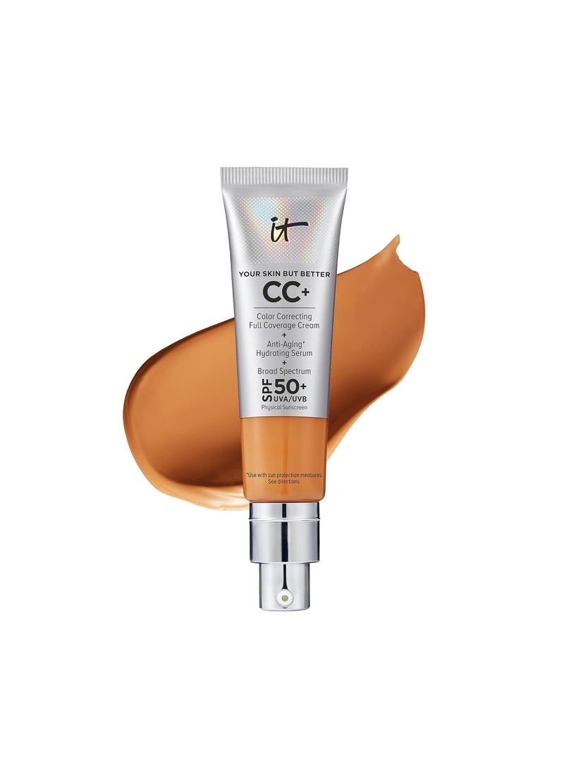 IT Cosmetics Your Skin But Better CC Cream  Color Correcting Cream FullCoverage Foundation Hydrating Serum  SPF 50 Sunscreen  Natural Finish  108 fl oz