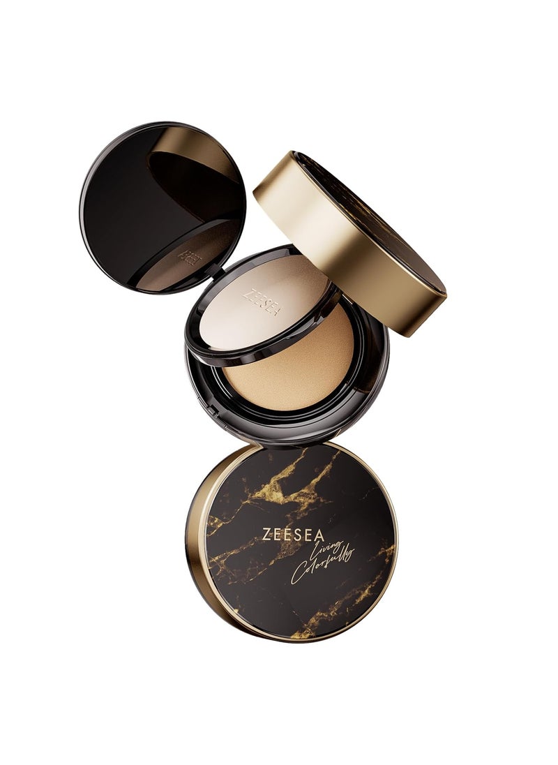 zeesea 2 in 1 Cushion FoundationMakeup Double Layer Cushion BB Cream Setting Powder for Oil ControlTinted MoisturizerLonglasting lvory 032  018oz 9g  5g