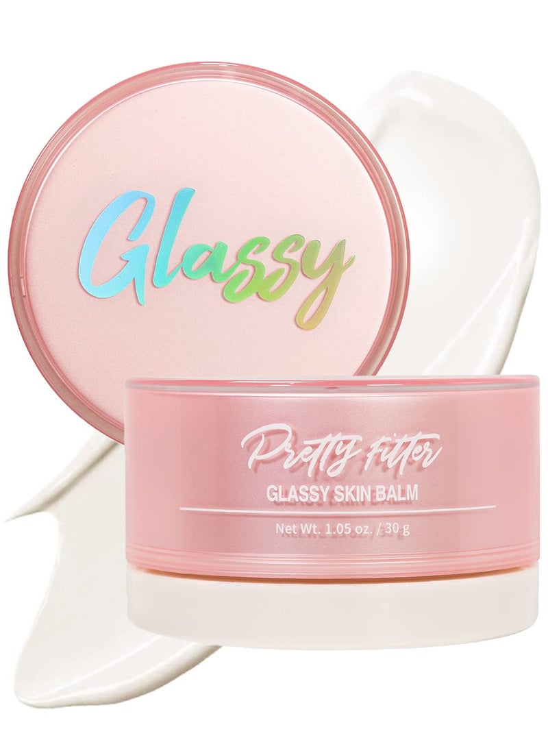 TOUCH IN SOL Pretty Filter Glassy Skin Balm Primer 105 oz  Skin Smooth Moisturizing Primer before Makeup  Natural Glow Face Cream Moisturizer with Shea Butter and Rose Flower Water