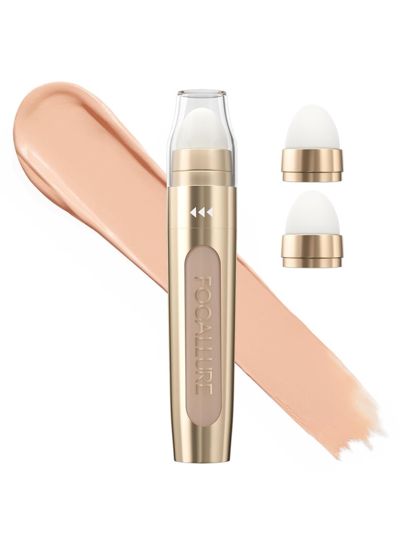 FOCALLURE FIX CORRECTOR Concealer Stick Full Coverage Concealer Makeup Color Corrector for Dark Circles Including Replaceable Applicator PE04 PIE