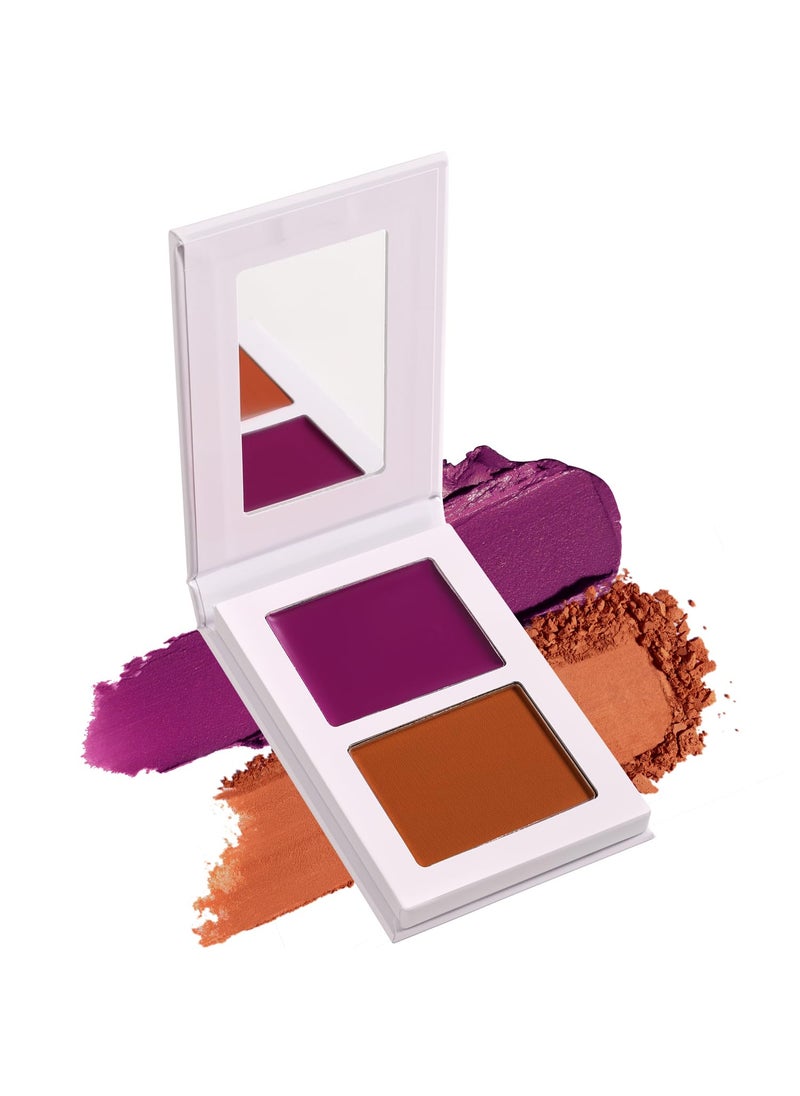 Purple Blush for Cheeks Highly Pigmented Cream Blush for Mature Skin Long Lasting Lavender Blush for Dark Skin Soft Blush Duo Mineral Matte Blusher Dewy Finish Creme Palette Natural Look Vegan04