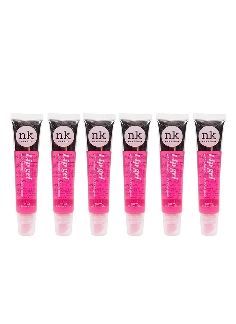 NICKA K NEW YORK Lip Gel Color with Vitamin E 6PACK BUBBLE GUM
