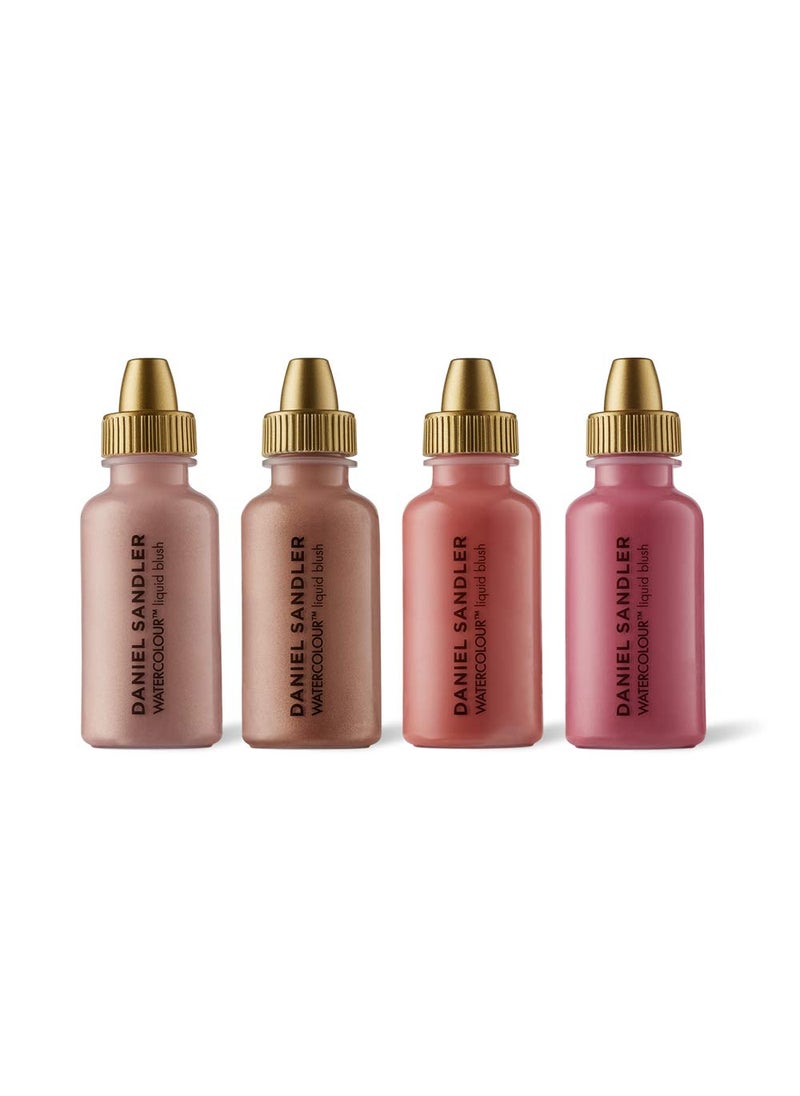 WATERCOLOUR LIQUID BLUSH  ILLUMINATOR SET  Customizable 4Piece Kit Lightweight  WaterResistant Buildable Shades for Cheeks  Lips LongLasting Blendable Makeup