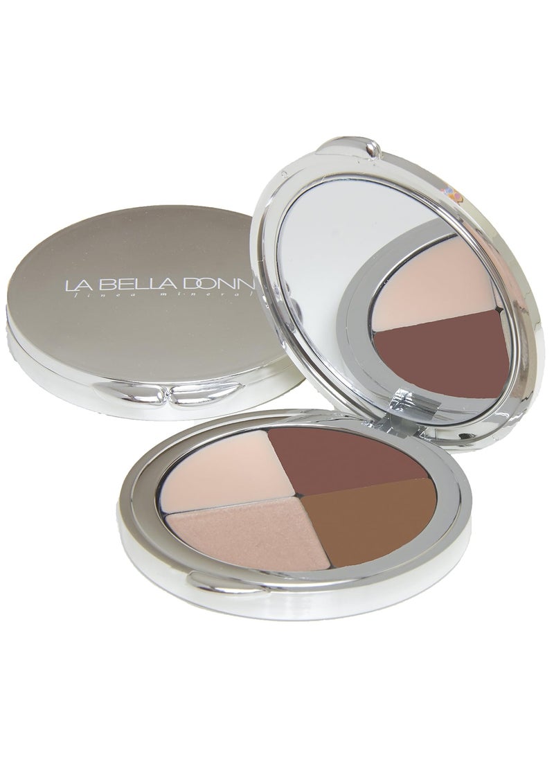La Bella Donna Complete Brow Kit Quad Compact  Brunette
