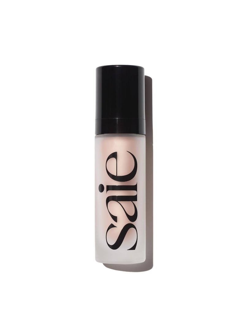 Saie Glowy Super Gel Lightweight Illuminator  Luminizer and Makeup Primer for Glowing Skin  Enriched with Vitamin C  Hydrating Squalane Oil  Roseglow 1 oz