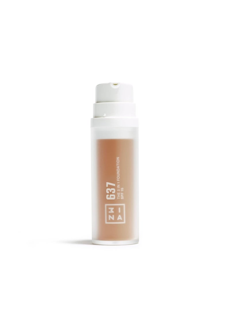 3INA The 3In1 Foundation 637  Vegan Formula  Combination Of Primer Concealer And Foundation  Medium Coverage  Natural Finish  Perfect For Covering Lines And Blemishes  Long Lasting  101 Oz