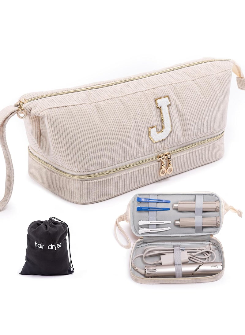 Initial Personalized Hair Dryer CaseDoubleLayer Hair Tools Travel Carrying Case for Shark FlexStyleSmoothStyle with Hair Dryer Bag  Hair Air Wrap Dryer Case Flat Curling Iron Travel Organizer