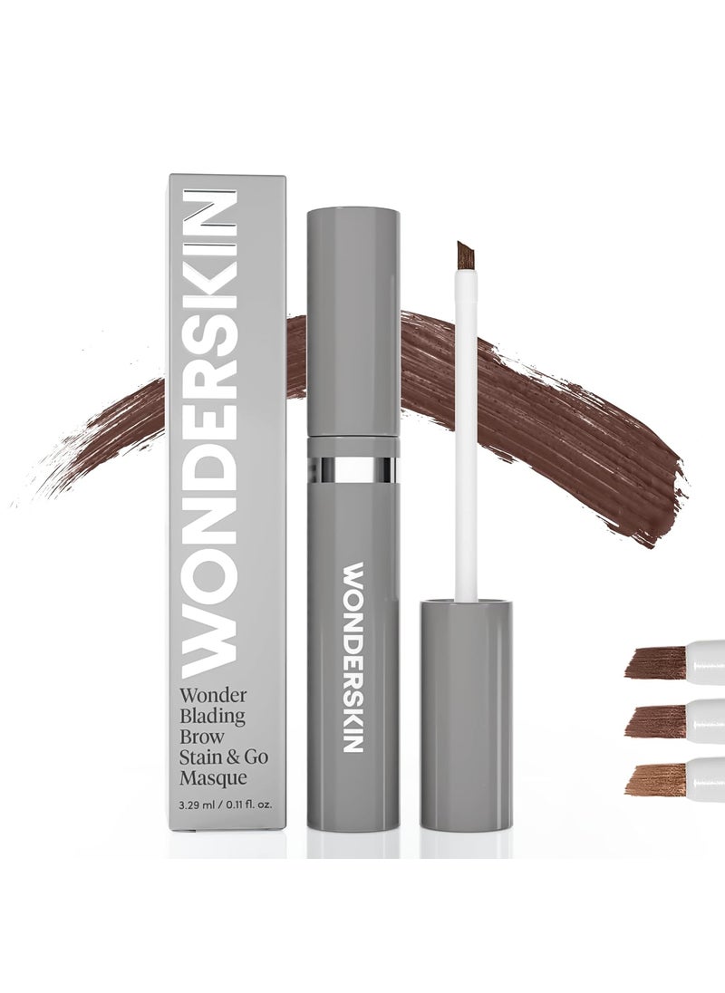 Wonderskin Eyebrow Tint  Wonder Blading Brow Stain  Go Masque Long Lasting Brow Tint Transfer Proof and Smudge Proof Eyebrow Stain Dark Brunette