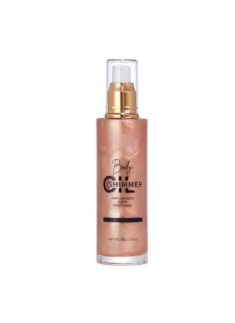 Shimmer Body Luminizer 5 Color Waterproof Smooth Face Body Glow Illuminator Nonsticky Liquid Body Highlight Illuminator for Face  Body  Leg 80 ML 05 Rose Gold