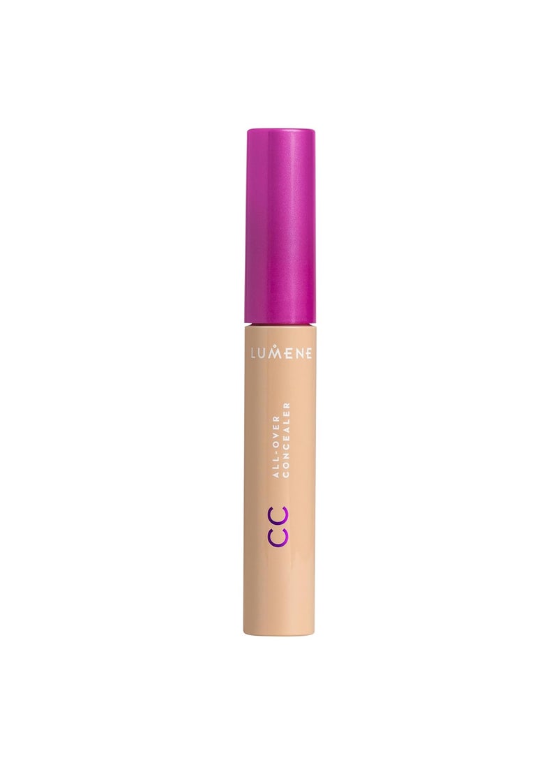 Lumene Under Eye Concealer  CC AllOver Hydrating Concealer with Medium Coverage  MultiTasking Under Eye Makeup Infused with Hyaluronic Acid with a SkinLike Finish  2 Medium 03 fl oz