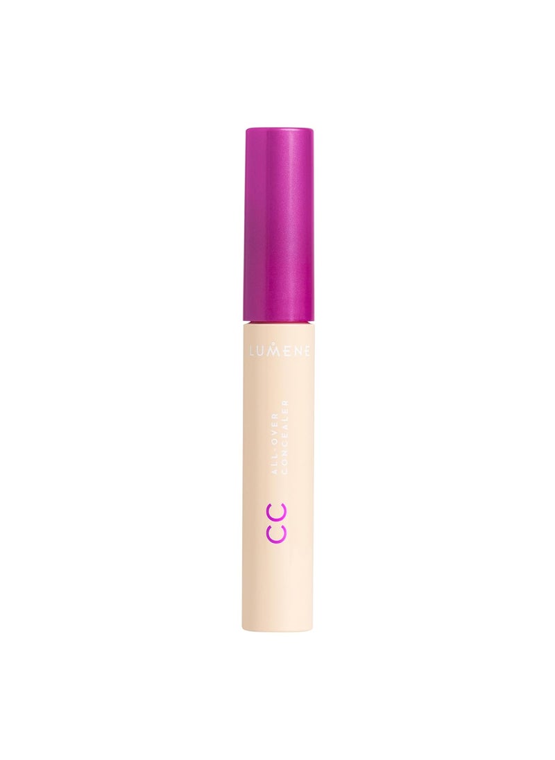 Lumene Under Eye Concealer  CC AllOver Hydrating Concealer with Medium Coverage  MultiTasking Under Eye Makeup Infused with Hyaluronic Acid with a SkinLike Finish  00 Ultra Light 03 fl oz