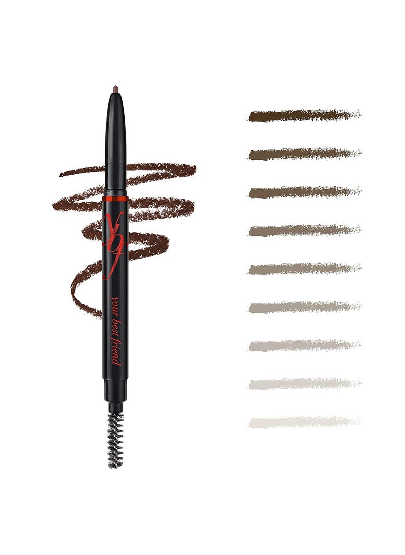 ybf Beauty Eyebrow Pencil  Universal Automatic Brow Pencil With Spoolie Brush  Perfect Eyebrow Makeup Shaper and Filler For Women  All Hair Colors  Skin Tones  Taupe Eyebrow Liner  0005 Oz