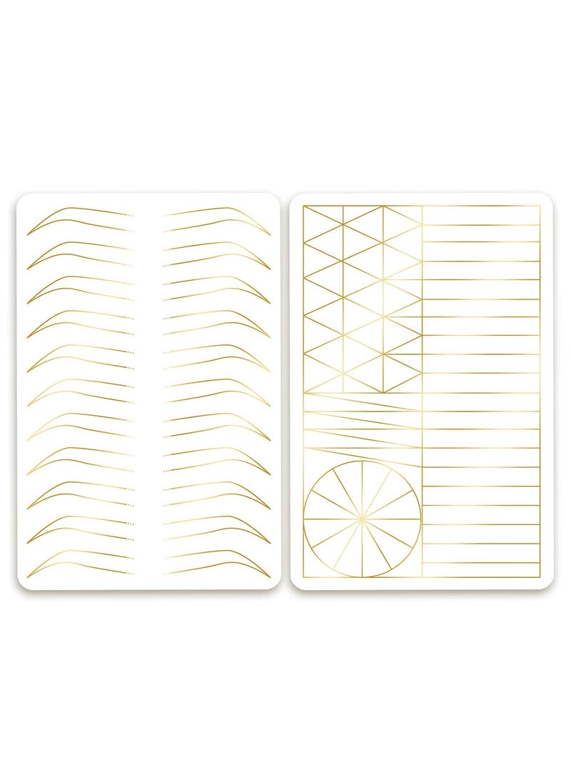 3 pcs Thicken Two sides Microblading Practice Silicon Skin Perfect for Permanent Makeup and Microblading Nano brows ombre brow practice White Skin Golden Printing