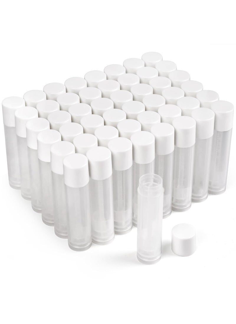 LotFancy Lip Balm tubes Empty 60PCS 55ml 316 Oz Clear Lip Balm Container Tubes with White Caps BPA Free  Leak Free Refillable