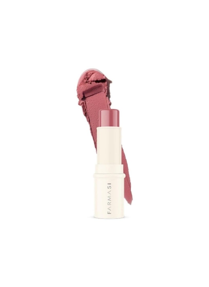 FARMASi Blush Stick Vibrant  Bold  Vitamin EEnriched Dermatologically Tested Matte Finish for Lips  Cheeks 014 oz  4 g Play