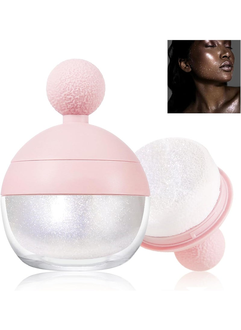 Highlighter Makeup Powder Body Shimmer Sparkle Face Highlighter Powder ball High Gloss Shiny Illuminator Cosmetic for Christmas Party Rave MultiUse Diamond Glitter Makeup Gift for Women01