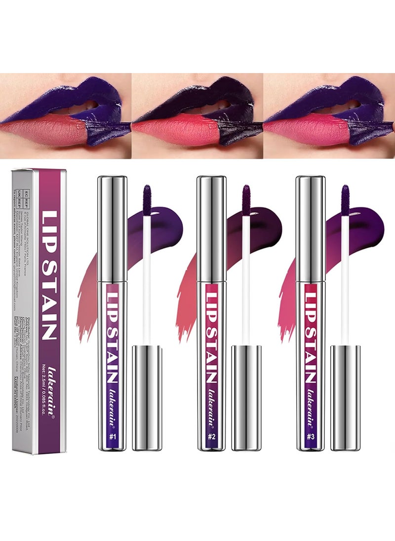 Peel Off Lip Tint 3 Colors Detachable Lip Liner Long Lasting Waterproof Matte Lip Gloss Liquid Lipstick Pigmented Lip Pencil