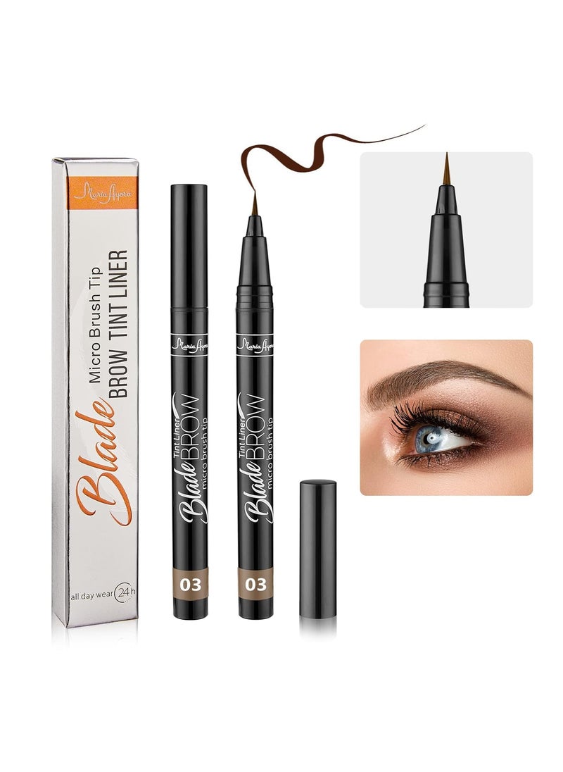 Liquid Eyebrow PencilBrow Tint Pen With Micro Brush TipLonglastingWaterproofSmudgeproof Eye Brow MakeupLight GreyPack of 2