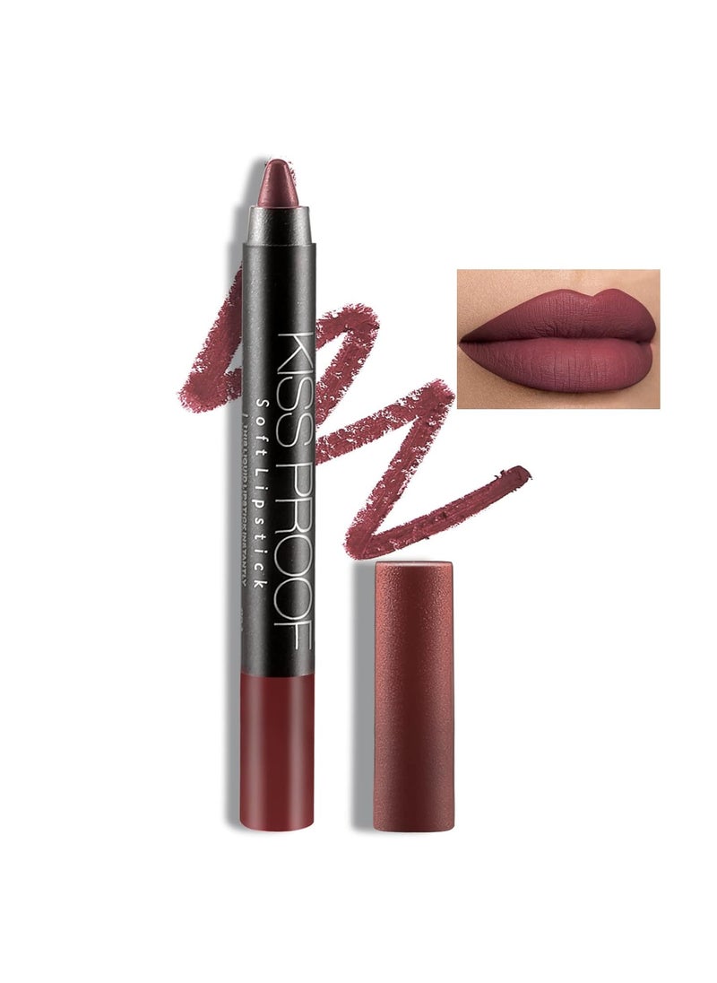 Boobeen Matte Lipstick Pencil Lip Crayon Stick Matte Velvet Lipgloss Creamy Lip Liner Full Coverage High Pigment Waterproof NonFade Lipstick for Women Matte Lip Stain with Smooth Makeup