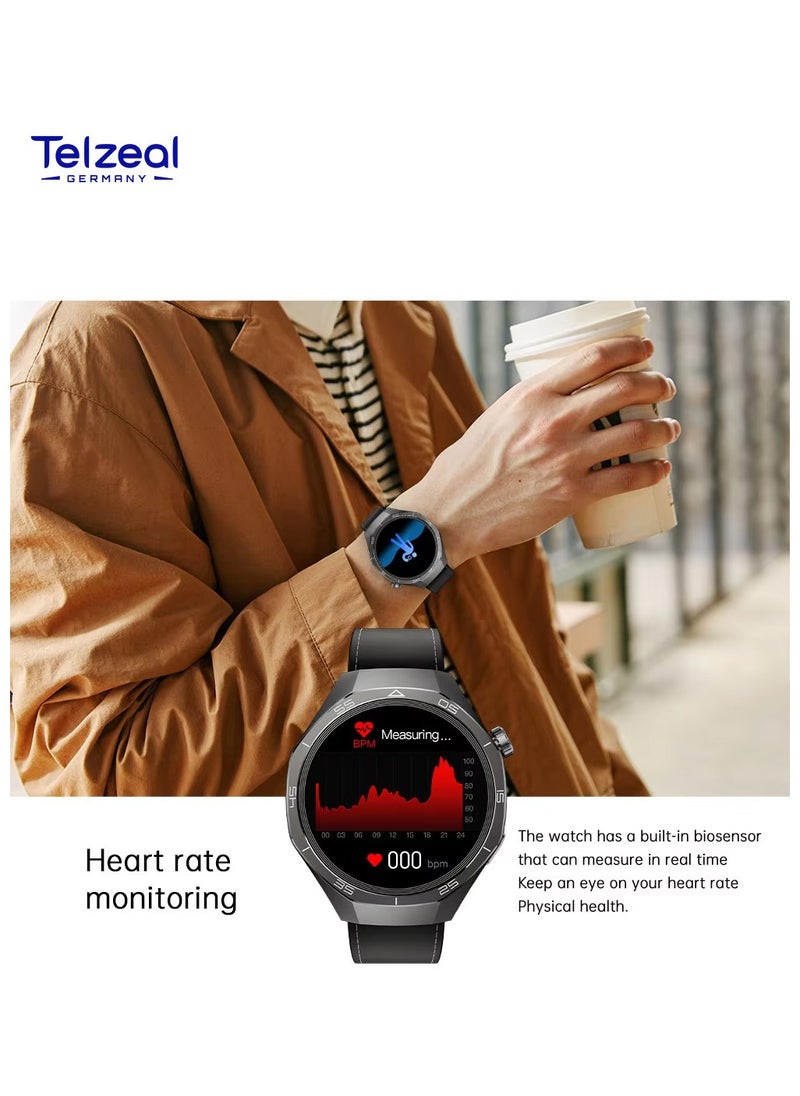 WH-05 PRO Waterproof Design Smartwatch With MAX Screen Display 3 Interchangeable Straps and Wireless Charging Designed for Men Black