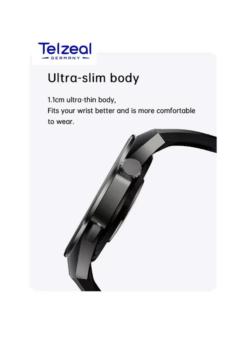 WH-05 PRO Waterproof Design Smartwatch With MAX Screen Display 3 Interchangeable Straps and Wireless Charging Designed for Men Black