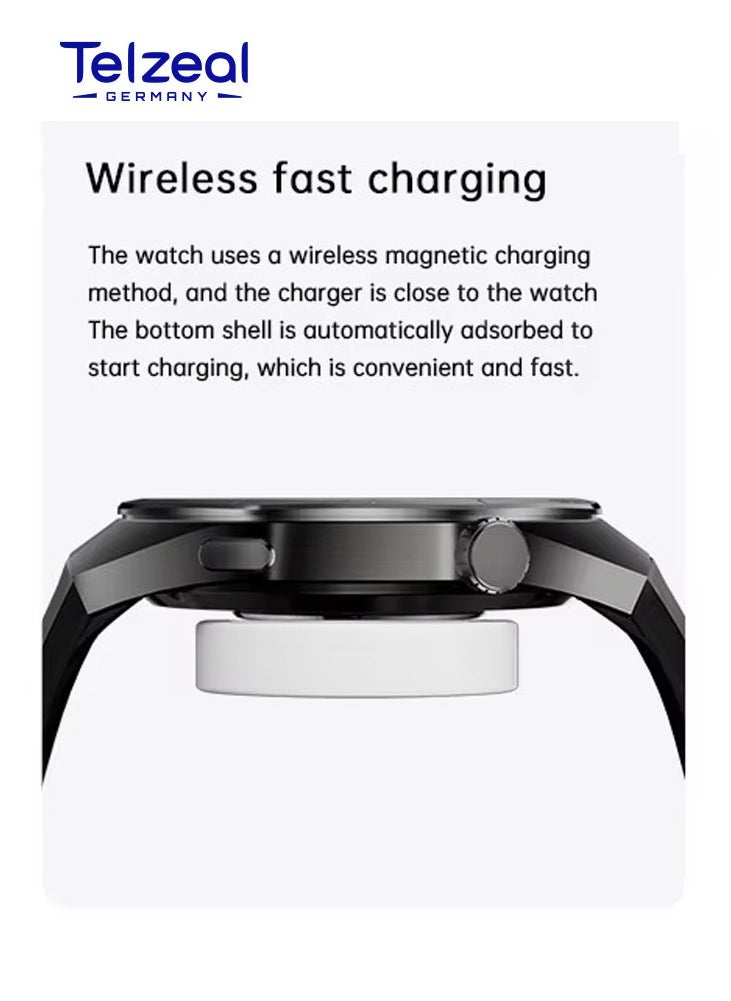 WH-05 PRO Waterproof Design Smartwatch With MAX Screen Display 3 Interchangeable Straps and Wireless Charging Designed for Men Black