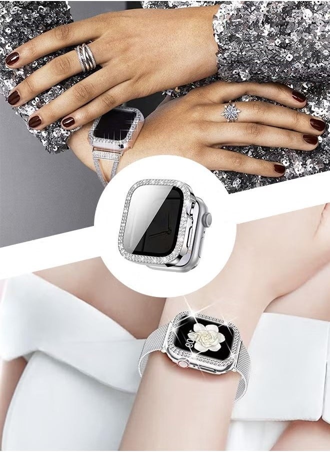 Protective Case Cover With Screen Protector, Diamonds Crystal Bumper Hard PC Shockproof Case For Apple Watch series 41mm
