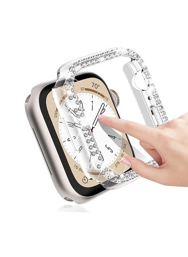Protective Case Cover With Screen Protector, Diamonds Crystal Bumper Hard PC Shockproof Case For Apple Watch series 41mm
