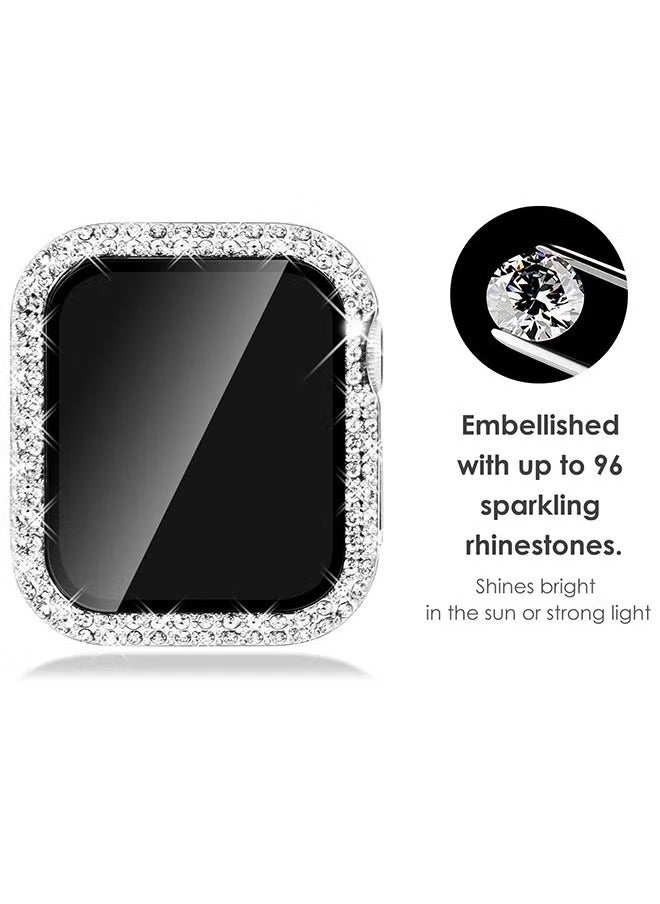 Protective Case Cover With Screen Protector, Diamonds Crystal Bumper Hard PC Shockproof Case For Apple Watch series 41mm