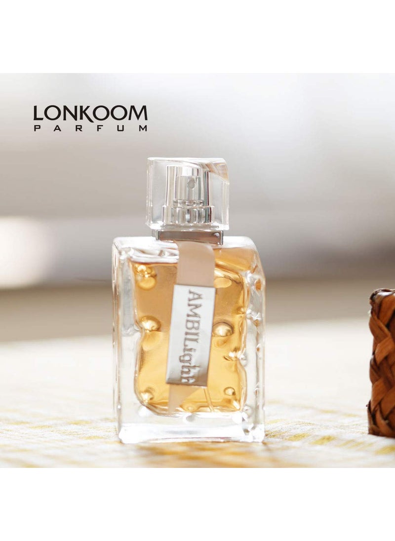 Ambilight  Yellow  Fragrance for Women  Fruity and Floral Scent  Perfume Notes of Lychee Rose Peony Lily Amber Cedar Musk  Long Wearing Aromatic Projection  34 oz EDP Spray