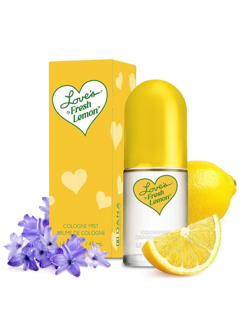 Dana Loves Fresh Lemon Cologne Mist 15 Fl Oz Invigorating and Uplifting Lemon Scented Body Mist for Women Classic Fragrance for Everyday Freshness