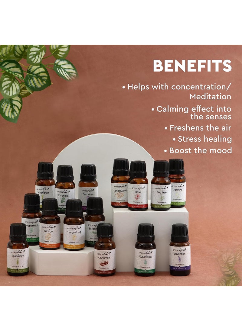 Aromahpure Fragrance Oil - Fusion Series | 225 ml | Set of 15| Aroma Oil for Home Fragrance | Best for Aromatherapy | Used in Diffusers, Candles, Air Fresheners, Soaps.