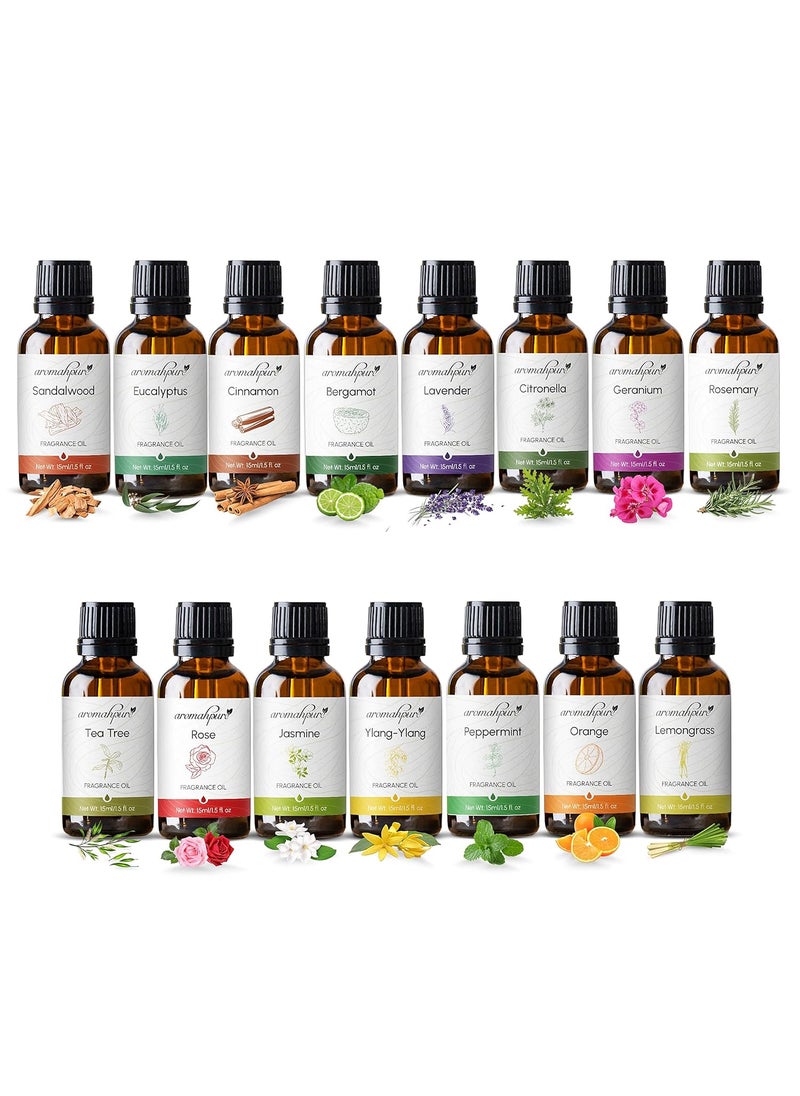 Aromahpure Fragrance Oil - Fusion Series | 225 ml | Set of 15| Aroma Oil for Home Fragrance | Best for Aromatherapy | Used in Diffusers, Candles, Air Fresheners, Soaps.