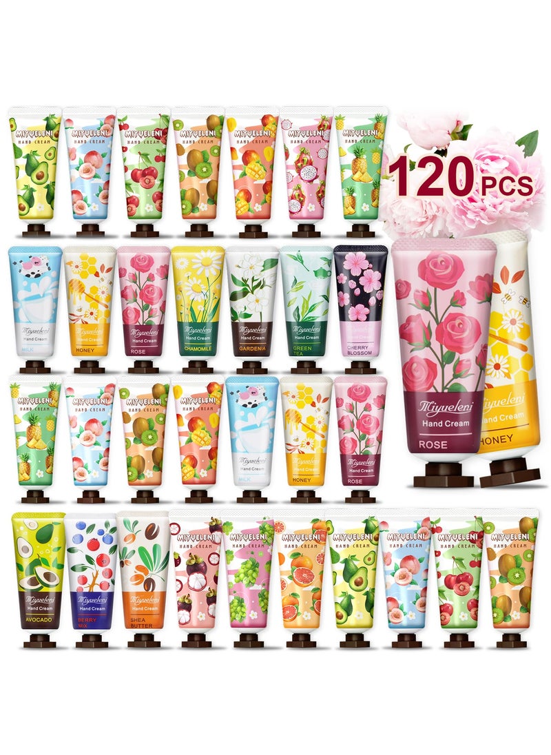 120 Pack Hand Cream Gift Set Travel Size Lotion Mini Hand Cream Valentines Day Gifts for Her Hand Cream for Dry Cracked Hands Bulk Christmas Gifts for Coworkers Adults Women