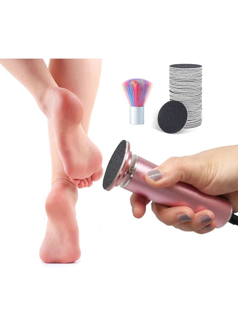 Electric Callus Remover for Feet Powerful Electric Foot Callus Remover Adjustable Speed Electric Foot File with 60PCS Sanding Discs Pedicure Tools Feet Scrubber Dead Skin Foot Grinder Pink