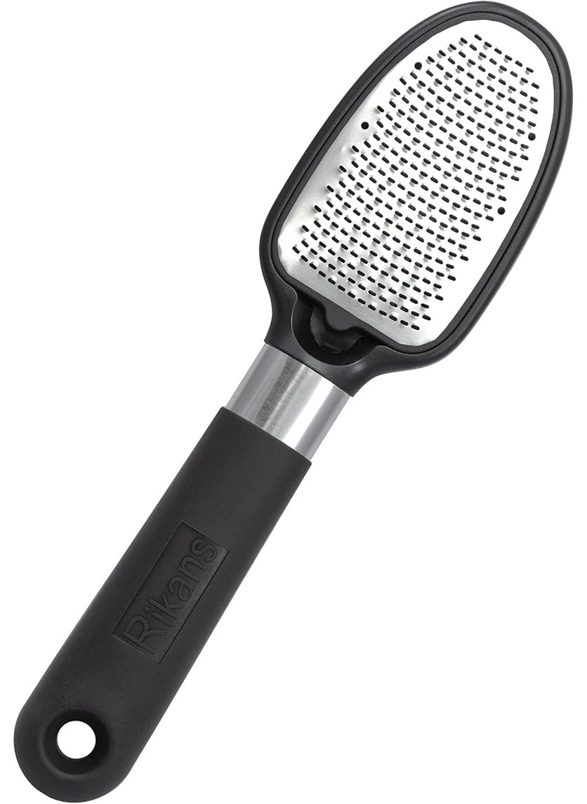 Rikans Foot File Foot Rasp Callus Remover Dead Skin Remover Double Sided Foot Scrubber Foot Care Pedicure Tool to Remove Hard Skin Can Be Used Wet or Dry Skin High Grade Stainless Steel File