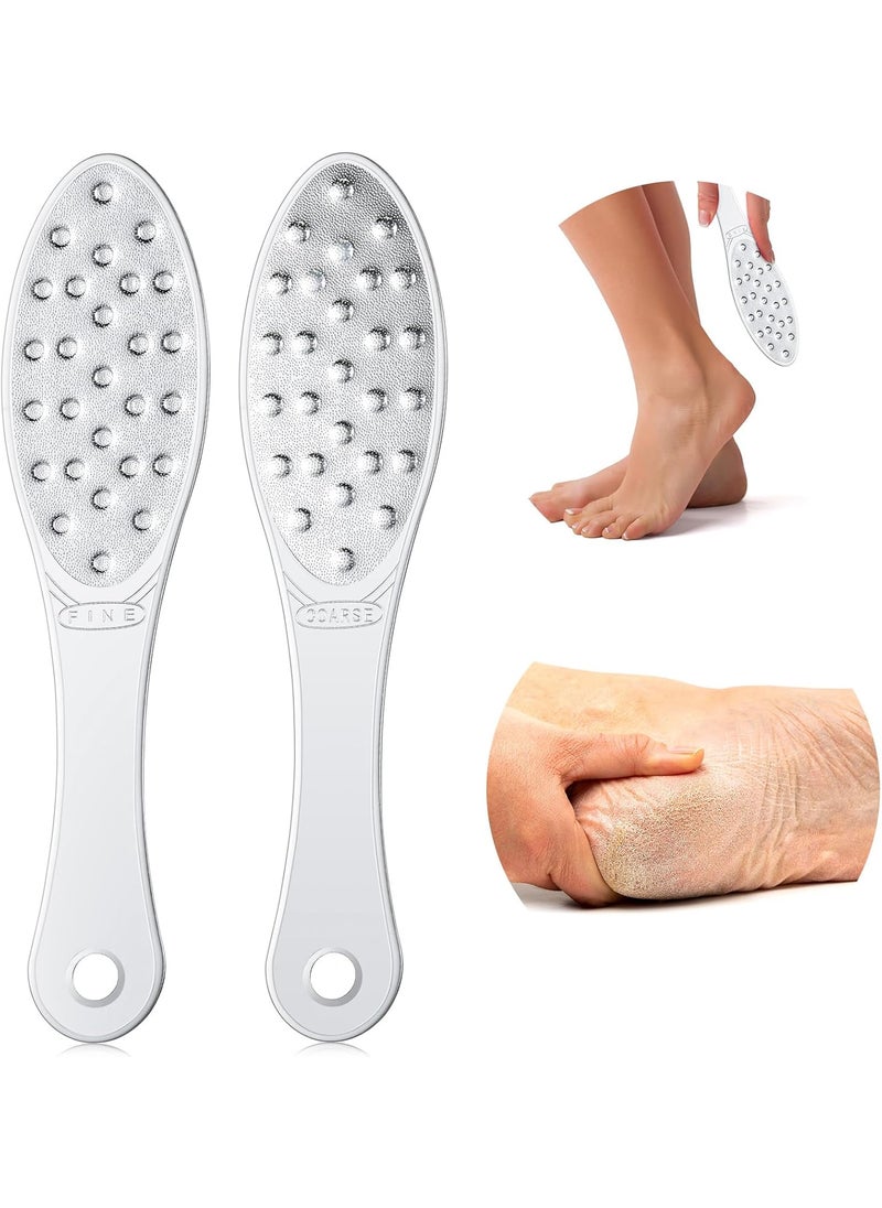 2 Pcs Stainless Steel Foot Scraper Metal Foot File Double Sided File Callus Remover Professional Feet Rasp Scrubber for Wet or Dry Skin Easy to Clean Pedicure Tool Heel