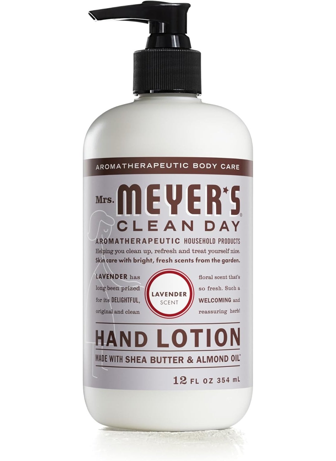 MRS MEYERS CLEAN DAY Hand Lotion for Dry Hands NonGreasy Moisturizer Made with Essential Oils Lavender 12 oz
