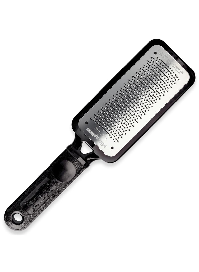 Microplane Colossal Foot File Scraper  The Original Stainless Steel Foot Rasp Dead SkinCallus Remover for Feet Gentle Foot Scrubber Pedicure Tools for SalonQuality Foot Care Black